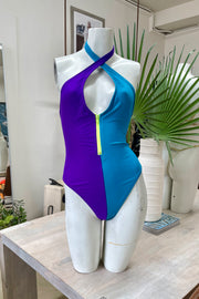 SAMPLE ASHTON- Color Blocked One Piece Swimsuit With Zipper