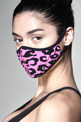 EVERDAY FACE COVER - Black and Pink Animal Print